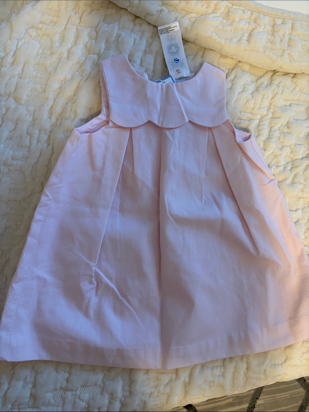 Baby Girls' Pink Sleeveless Scallop Dress jacadi
